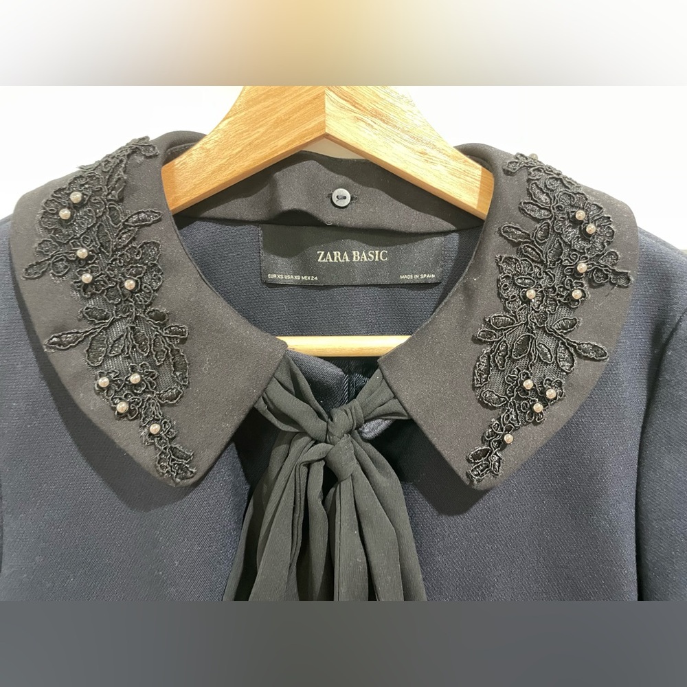 Zara Basic Jacket With Removable Collar Size Xs - image 2